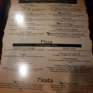 menu