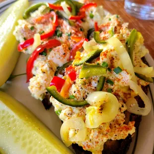 Egg Salad with Pickled Peppers.