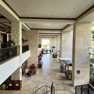 the lobby of a hotel