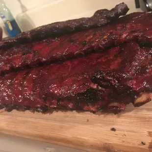 ribs on a cutting board