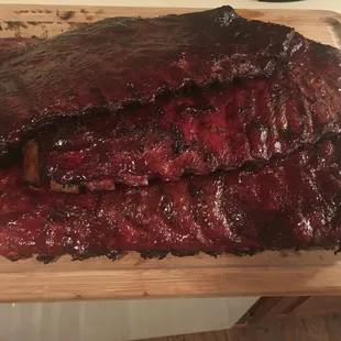 ribs on a cutting board