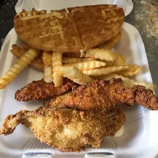 Tenders and waffles