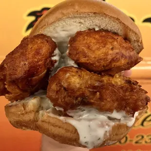 Yummy crispy chicken tender sandwich
