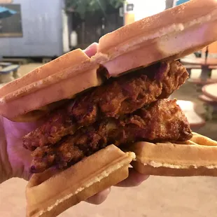 Chicken &amp; waffles -- flavorful