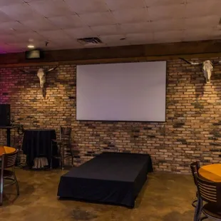 Private back room is a convertible space that seats up to 75