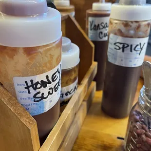 Selection of BBQ sauces but my fav is the honey sweet