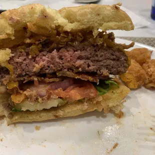 Half a burger. This thing is huge!