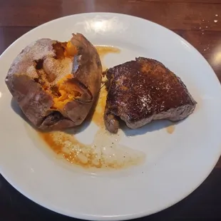 8 oz. sirloin with Baked Sweet Potato