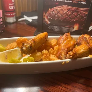 Redrock Grilled Shrimp &amp; Seasoned Steakhouse Wings, delicious