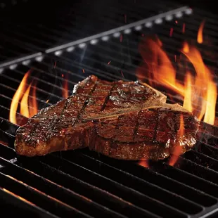 Got the biggest steak in the game wearing our name! The LongHorn porterhouse combines a bone-in strip and tender filet.