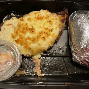 Ribeye with Parmesan Cheese Crust and baked potato (To Go)