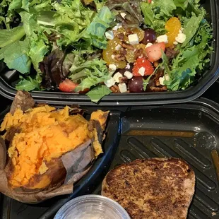 6oz Flo&apos;s Filet with sweet potato and Strawberry &amp; Pecan Salad