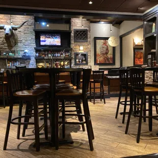 the bar area