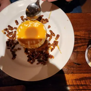 Cheesecake with candied pecans.
