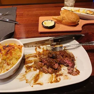 Chop Steak, Steakhouse Mac &amp; Cheese, White Cheddar Stuffed Mushrooms