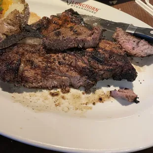 The 22 oz. Longhorn $32.79. Requested med rare but received med well