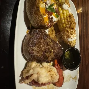 Filet Lobsta and Fire-Grilled Corn On The Cob