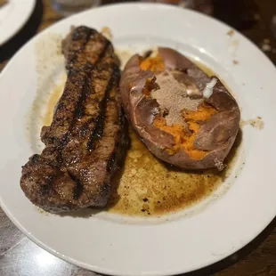 New York Strip with Sweet Potato