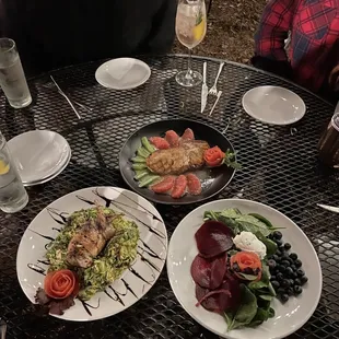 Quail, red snapper, beet salad