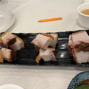 Roast pork belly. Very tasty and just lean enough