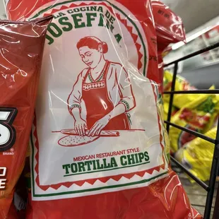 a bag of tortilla chips