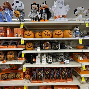 a display of halloween items