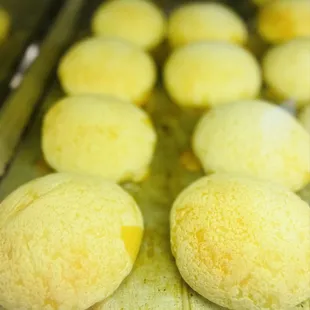 a tray of freshly made rolls