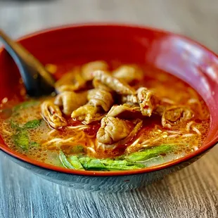 Hot and Sour Braised Pork Intestine Noodle Soup