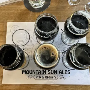 a sample of mountain sun ales