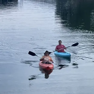 Kayaking in the resort cove area!