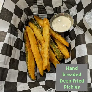 Deep fried pickles also available gluten free!