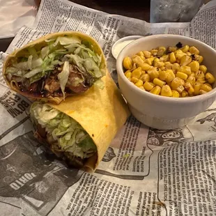 Grilled Chicken Wrap /roasted corn