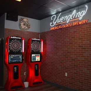 two red vending machines