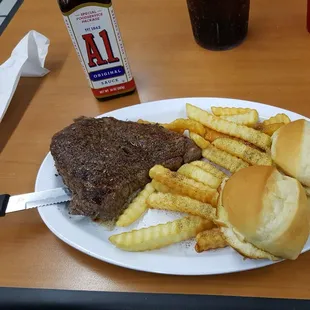 a hamburger and fries