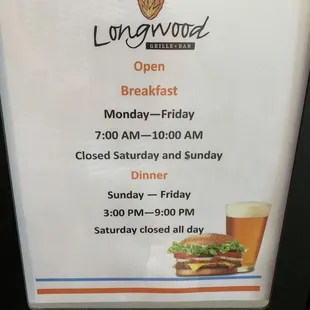 New hours