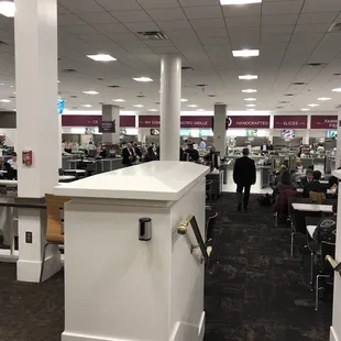 people in the cafeteria area