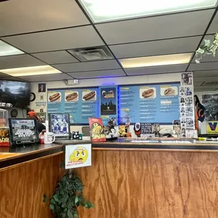 the counter and menu