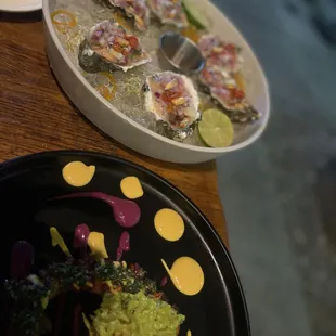 Spanish octopus and Fanny Bay oysters