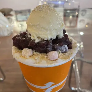 Red bean parfait (aka bing soo)
