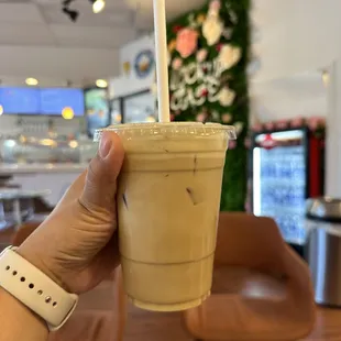 Pistachio latte with soy milk