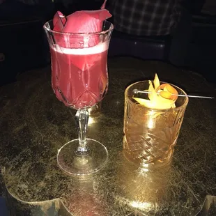 two glasses of alcohol