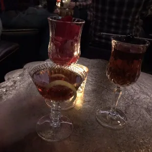 two glasses of alcohol