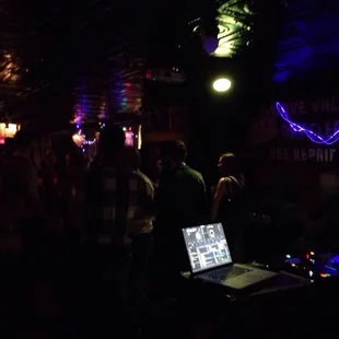 a laptop in the dark