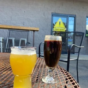 Campfire stout and Relique IPA