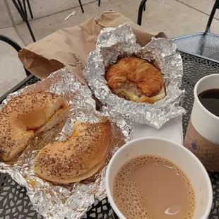 Breakfast sandwiches &amp; coffee