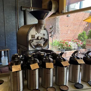 a variety of coffee grinders on a counter