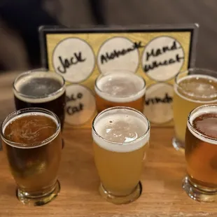 Beer sampler.  I love the hazy IPA but they were all pretty good!
