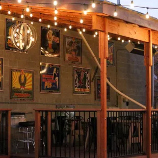 Enjoy a pint on the patio under our new deck! Misters in the summer and heaters in the winter!