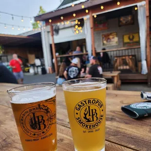 two glasses of beer