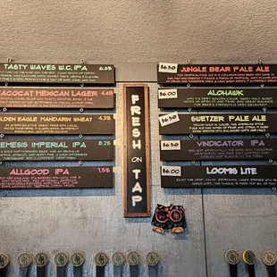 Beer menu
